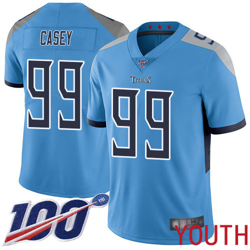 Tennessee Titans Limited Light Blue Youth Jurrell Casey Alternate Jersey NFL Football 99 100th Season Vapor Untouchable